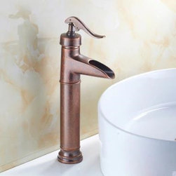 Centerset Antique Brass Finish Single Handle Ceramic Valve Bathroom Sink Faucet - Bathroom Sink Faucets