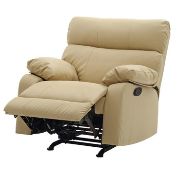 Passion Furniture Manny Beige Faux Leather Reclining Chair PF-G536-RC