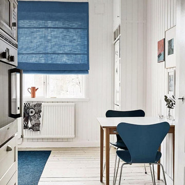 Dark blue Roman Shades, Roman blinds, window treatments