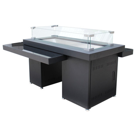 Two Tiered Glass Top Fire Pit