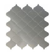 10.35"x11.3" Versatile Shrine Peel and Stick Mosaic Tile, Chrome, Set of 10