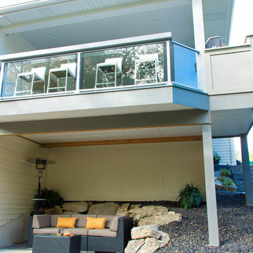 Contemporary Outdoor Room and Fire Pit Area