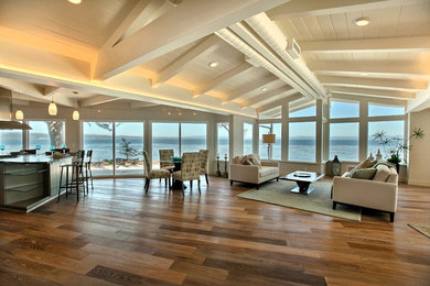 Beach style family room in Other.