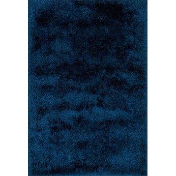 3" Polyester Pile Allure Shag Area Rug by Loloi, Sapphire, 7'6"x9'6"