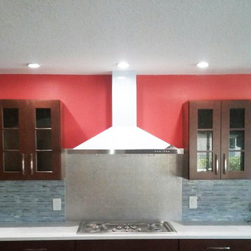 Oyster Shell Grey Handcut Stained Glass Kitchen Backsplash