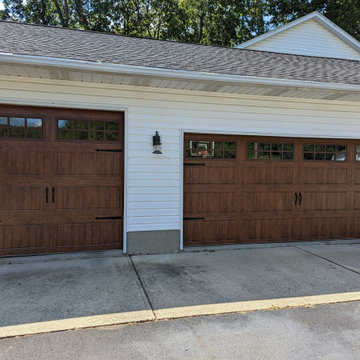 Walnut 3-Car Garage Doors