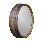 Napa Valley Hammered Copper Wine Barrel Mirror