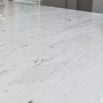 White subway tile & Marble Kitchen