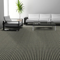 Modern living room with Empire striped wool carpet from JMish Mills! - Products