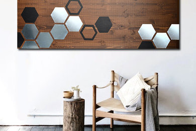 Mod Wood Art | "Mod Honeycomb" 48x20