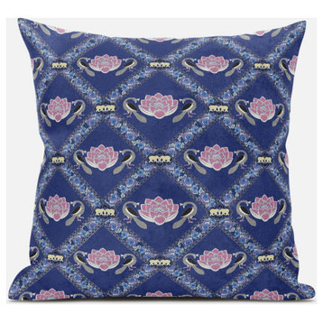 20"x20" Purple Blue Pink Zippered Suede Geometric Throw Pillow