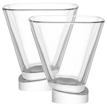 Aqua Vitae Square Off Base Martini Glasses 7.5 oz, Set of 2