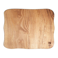 Raw Teak Wood Square Chopping Board, Small