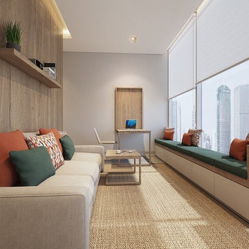 Micro Apartments - Living Room Area Overlooking Surroundings