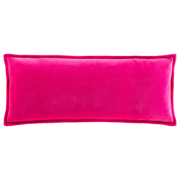 Cotton Velvet CV-031 Pillow Cover, Bright Pink, 12"x30", Pillow Cover Only