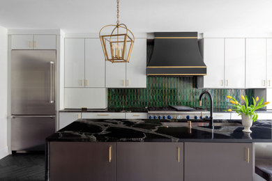 Elegant kitchen photo in Miami