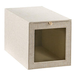 Cambridge Drop-Front Tall Shoe Box Linen - Storage Bins And Boxes