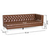 Camrose Contemporary Tufted Chaise Sectional, Cognac + Silver