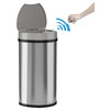 iTouchless 13 Gallon Semi-Round Sensor Trash Can with AbsorbX Odor Filter