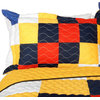That Galantis 3PC Vermicelli-Quilted Patchwork Geometric Quilt Set Full/Queen