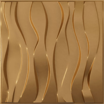 Riverbank EnduraWall Decorative 3D Wall Panel, 19.625"Wx19.625"H, Gold