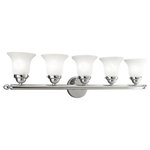 Livex Lighting - Livex Lighting 1065-05 Neptune, 5 Light Bath Vanity - This clean and classic bath fixture design is ideaNeptune 5 Light Bath Polished Chrome WhitUL: Suitable for damp locations Energy Star Qualified: n/a ADA Certified: n/a  *Number of Lights: 5-*Wattage:100w Medium Base bulb(s) *Bulb Included:No *Bulb Type:Medium Base *Finish Type:Polished Chrome
