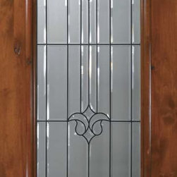 Slab Entry Single Door 96 Wood Alder Arlington 1 Panel 3/4 Lite Glass - Front Doors