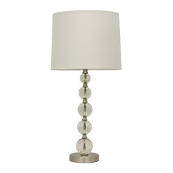 Decor Therapy - Decor Therapy 1-Light Stacked Table Lamp, Crystal/Brushed Steel - Table Lamps