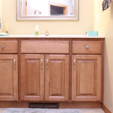 Door style: Covington | Species: maple | Finish: Taupe
