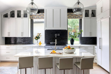 Example of a transitional kitchen design in Houston