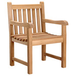 Warner Levitzson Teak Furniture - Classic Armchair - Made with solid plantation grown teak. Built with traditional mortise and tenon for lasting durability. Can be used for both commercial and residential. Traditional timeless design. Arm height is 26". Please see product specifications PDF for more information.