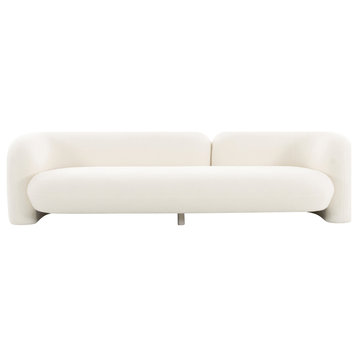 Modrest Khan Modern 4-Seater Off White Fabric Sofa