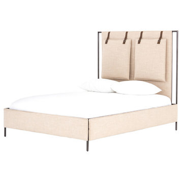 Leigh Upholstered King Bed-Palm Ecru