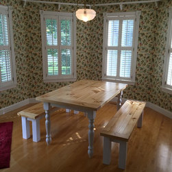 Natural Pine with Painted Base - Dining Sets