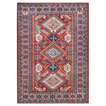 Mehmal, One-of-a-Kind Hand-Knotted Area Rug Orange, 5'2"x7'3"