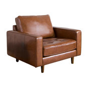 Abbyson Living Natalee Mid-Century Leather Seating, Armchair