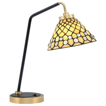 Table Lamps & Desk  New Age Brass Finish 7 Starlight Art Glass