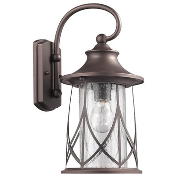 Marhaus 1-Light Rubbed Bronze Outdoor Wall Sconce 15" High