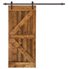 TMS K Series Barn Door With Sliding Hardware Kit, Walnut, 38"x84"
