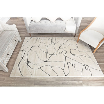 CosmoLiving Chanai Marble Geometric Contemporary Area Rug, 5'x7'6"