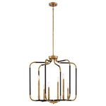 Minka Lavery - Minka Lavery 4066-660 Liege - Six Light Chandelier - Liege collection by Minka Lavery combines simplicity and elegance for today's home. Charaterized by a minimalist contemporary design, statusque candelaba base, radius piping in polished nickel or brass underscore this extraordinary example of craftsmanship.  Matte Black with Polished Nickel Highlights  Exclusive Minka Group Hand Applied and Plated Finish   25"Dia. X 25.75"H  6-60W T8 Candelabra Base (Bulbs Incl.)  Adjustable to 69.25" Max. Hanging.Canopy Included: TRUE Canopy Diameter: 5.25 x 0.* Number of Bulbs: 6*Wattage: 60W* BulbType: B10.5 Candelabra Base* Bulb Included: Yes