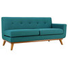 Engage Right-Arm Upholstered Fabric Loveseat, Teal