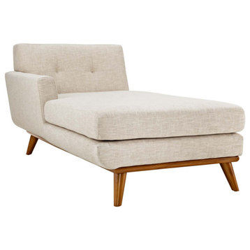 Gianni Beige Left, Facing Upholstered Fabric Chaise