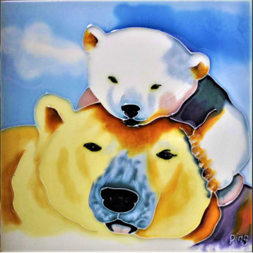 Mom and Baby Polar Bear Tile