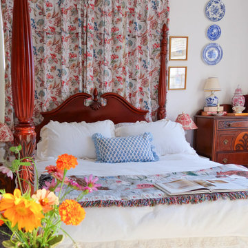 Vintage Bedroom Ada Antique Linen Textured Blackout Drapes by FRESHINE