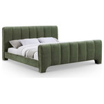 Meridian Furniture - Camila Upholstered Bed, Green, King, Chenille Fabric - Redefine your bedroom with the Camila green chenille fabric king bed, enveloped in plush chenille for an irresistibly soft touch. Its deep channel tufting brings both texture and sophistication, lending a bold yet elegant vibe to the contemporary design. This bed makes a striking statement, offering the perfect balance of style and comfort to turn your sleeping space into a modern sanctuary.