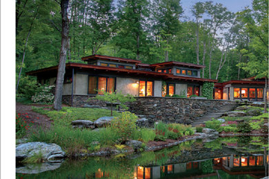 This is an example of a contemporary house exterior in Burlington.