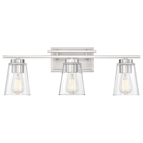 Savoy House Calhoun 3-LT Satin Nickel Bath Light Bar 8-1020-3-SN