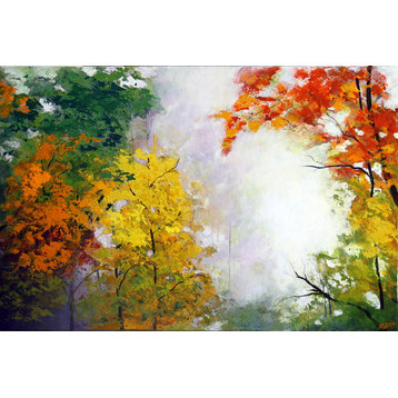 "Mist I" Original Trees Painting Fall Autumn