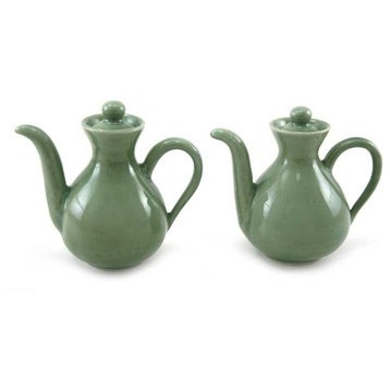 Jade Minimalism Ceramic Oil and Vinegar Set, Set of 2